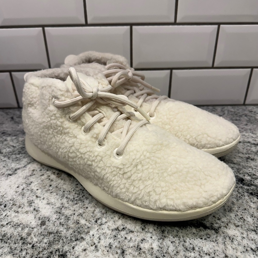 Allbirds Mens 10 Wool Runner-up Mizzle Cream Sherpa Mid Top Sneakers Cozy Eco